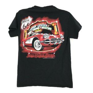 Route 66 Mens Shirt Small Black Santa Monica Classic Car End of the Road